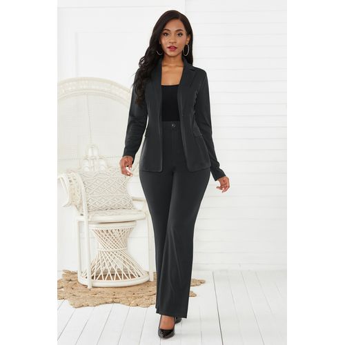 Fashion Women's Suit Office Long Sleeve Suit Pants 2 Piece Set