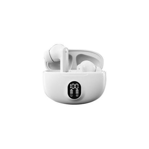 Fashion Wireless Earbuds with Digital Display, Long Battery, IPX Waterproof, Bluetooth 5.3, Low Latency，white