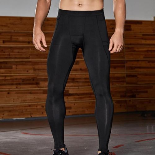 Generic Gym Compression Tights Men Fitness Stretchy Pocket Fit Sport Leggings  Running Quick-Drying Rashguard Training Pants Workout