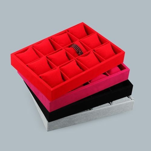 12 Grids Bracelet Storage Tray Velvet Jewelry Tray Watch Display