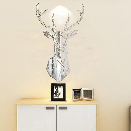 Generic Mirror Deer Head Acrylic Wall Sticker Decal Removable