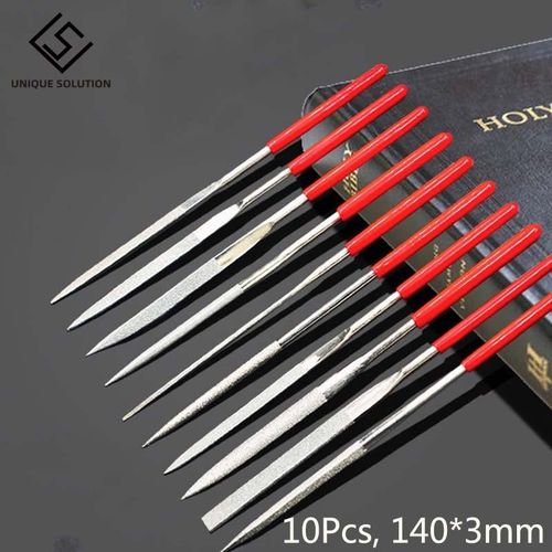 Generic 10pcs Mini 140*3mm Needle File Set Diamond Handy Tools For ...