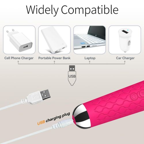 Generic 20 Speed Magnetic Wand Vibrator For Women--HOT PINK - image 7