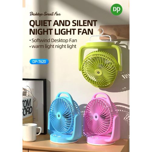 Generic Dp Rechargeable Desktop Fan with Light and Hook DP-7620 - image 3