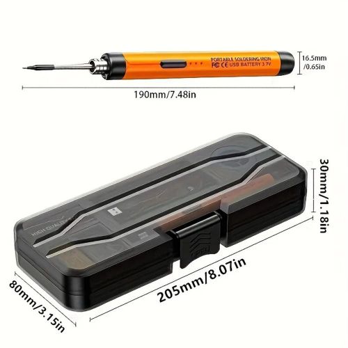 Generic Gray Stars USB Soldering Iron Kit, Adjustable Temperature Soldering Tool - Orange - image 2