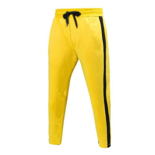 product_image_name-Fashion-Men Stripe Yellow Joggers-1