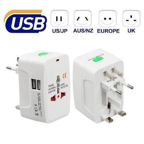 Generic Dual USB Power Adapter Universal Travel Wall Charger Socket Surge Protector - image 3
