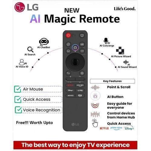product_image_name-LG-Original Smart Replacement AI Magic Remote Control for All Series: OLED, QNED, UHD, LED, LCD (MR25GA-With Voice Command)-3
