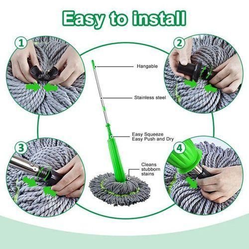 Generic New design unique Self Twist Absorbent Mob Hand Self-twisting Floor Mop Stick - image 4