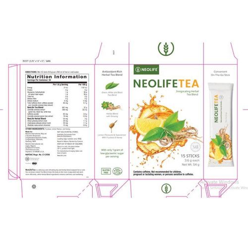 product_image_name-NEOLIFE-NeoLifeTea: Instant Energy & Focus Tea15 Sticks (Single) - Natural Boost With Green Tea, Herbs & Honey (Low Calorie)-3