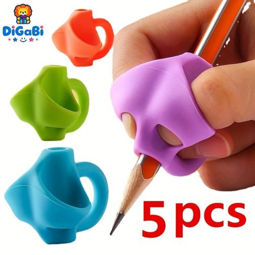 product_image_name-Digabi-5pcs student pencil holder corrector set for kindergarten primary school students Writing corrector Soft rubber writing posture pencil holder-1