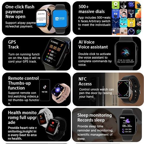 product_image_name-Generic-2023 New Smart Watch Women NFC Smartwatch Men Women Bluetooth Call Waterproof Wireless Charging HD Screen For Apple Xiaomi +Box-2