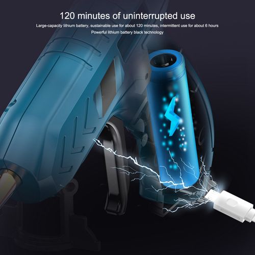 Cordless Hot Glue Gun , Rechargeable Quick Repairs High Temp Melt 2200mAh  3.7v