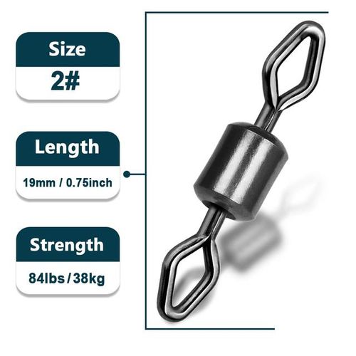 Generic 9km Swivels Fishing Tackle 25~100pcs Stainless Steel Diamond Eye  Rolling Swivels Fishing Solid Rings Connector Saltwater Fishing