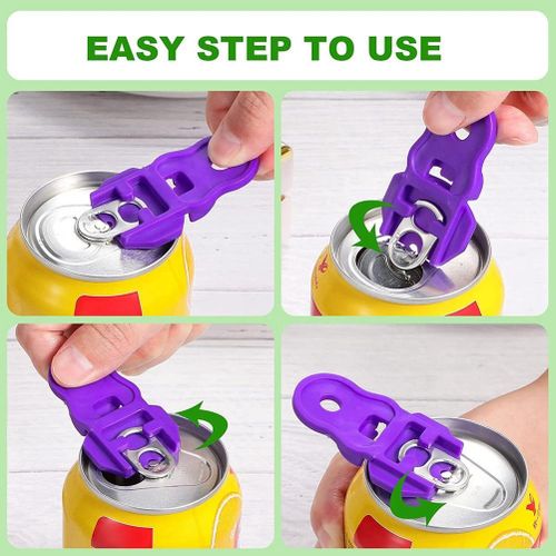 6 Pieces Color Manual Easy Can Opener, Premium Plastic Tab Openers,  Leakproofs