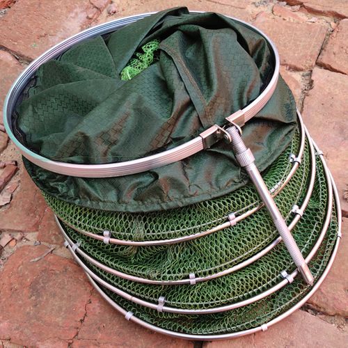 Generic Portable Folding Fishing Net Fish Shrimp Crab Mesh Spring Cage  Basket Quick Drying Outdoor Fishing Net Fishing Tackle Tools