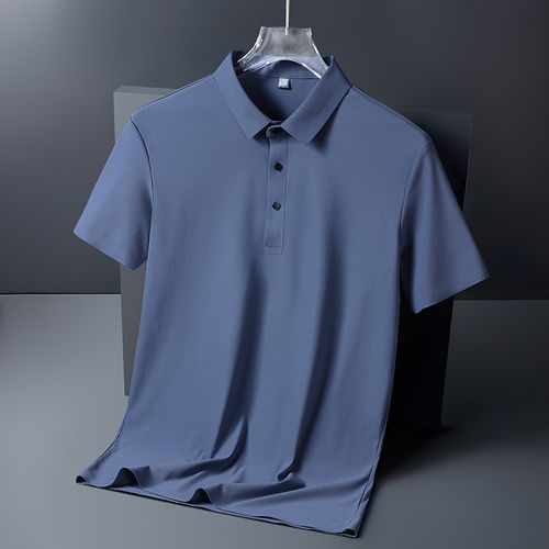 Fashion Big Size M 5XL High Quality Ice Silk T Shirt Men Polo