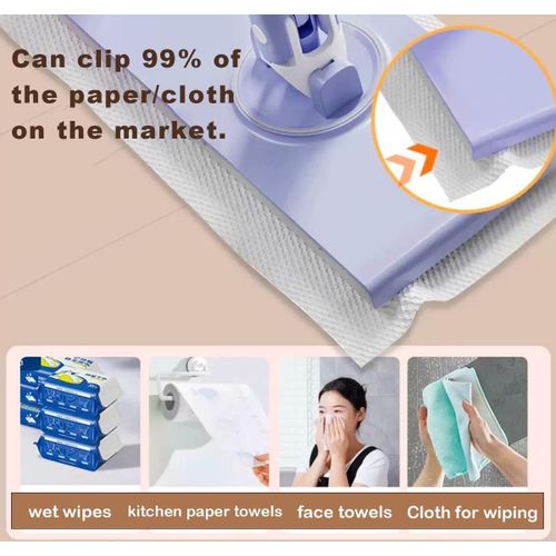 product_image_name-Generic-Mini Mop - The Game-Changer,Clip-on mop,Automatic Cloth Changing Mini Mop, Automatic Cloth Changing,360°Rotating Head Push-Pull Handle Design for Kitchen,Bathroom (Purple)-6