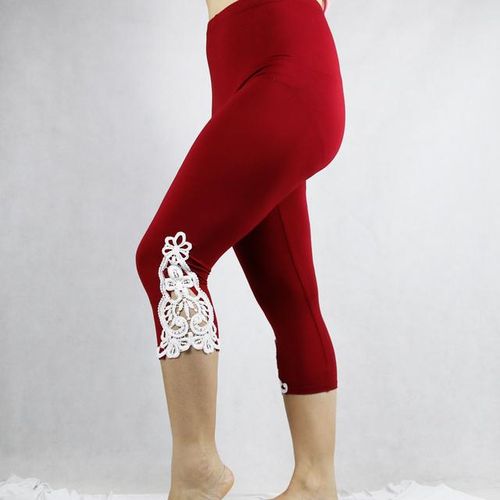 XS-7XL Leggings For Women Modal Cotton Lace Crochet Leggins Large Size Long  Tights Leg Pants Size 7XL 4XL XXXL XXL 6XL 5XL Color: white sanjiao, Size:  M