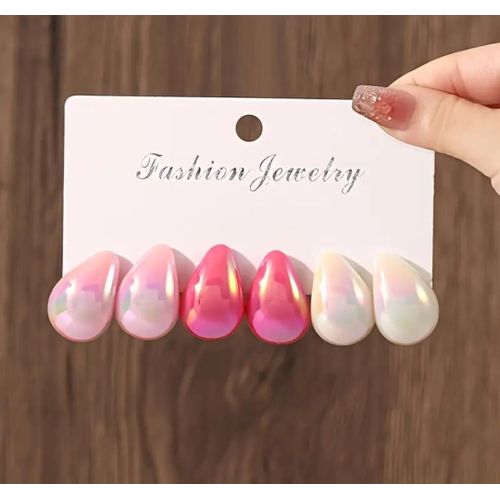 product_image_name-Fashion-Women 3pcs Elegant Water Drop Earrings- Multicolour-1