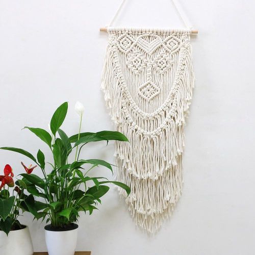 Geometric Woven Tapestry Chic Cotton Handmade Bohemian Art with