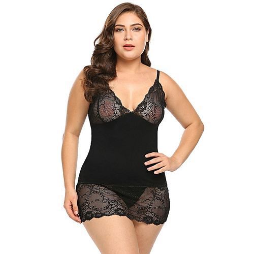 Women Lingerie Plus Size Open Back Lingerie Lace Babydoll