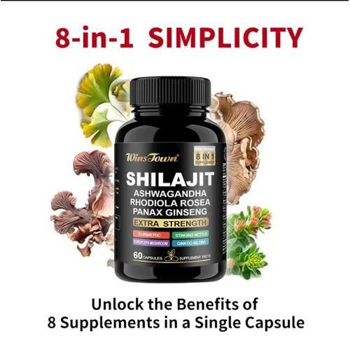 product_image_name-Winstown-8 in 1 Shilajit Ashwagandha, Rhodiola Rosea, Panax Gingseng - 60 Capsules-1