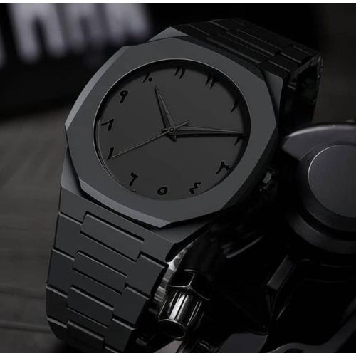 product_image_name-Fashion-Plain Black Valenzo Plastic Ceramic Waterproof Sophisticated Wristwatch-2