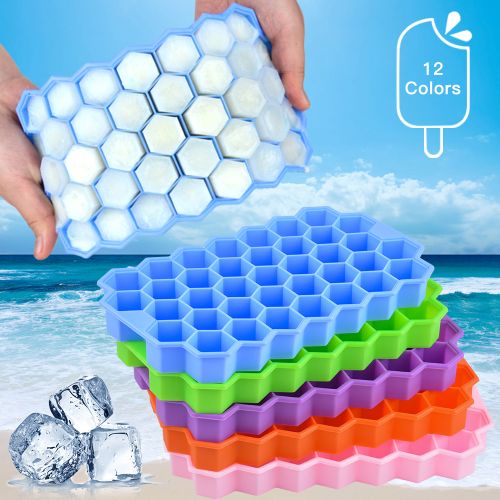Ice Cube Tray With Lid, 24 Cavity Flexible Food Grade Silicone Ice