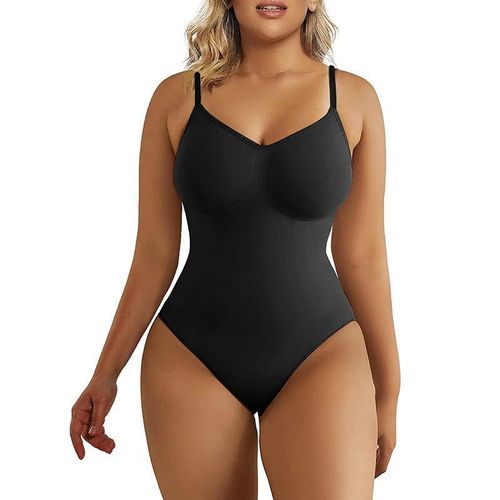 product_image_name-Fashion-Seamless Shapewear Bodysuit Women's Tummy Control Body Shapers Black Comisole-4