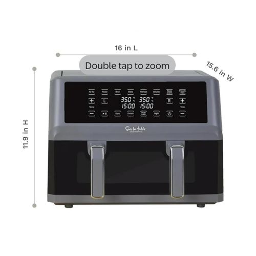 product_image_name-Sur-7-in-1 11-Quart Dual Basket Air Fryer, Digital LED Touchscreen Display with 8-Presets, Air Fry, Bake, Roast, Broil, Dehydrate,-3