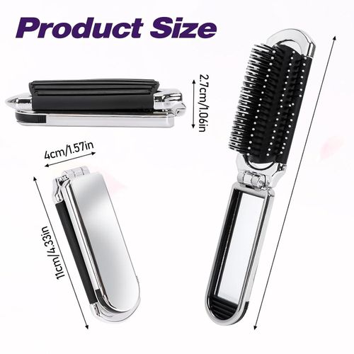 Generic Foldable Massage Comb with Mirror ,Anti-Static, Portable & Easy to Store - image 5