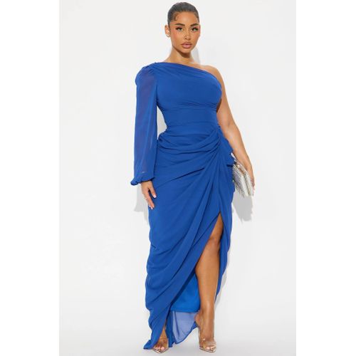 Fashion Leanne Chiffon Draped One Shoulder Maxi Dress