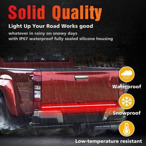 Generic 60 Inch Triple Row LED  Tailgate Light Bar, Running Brake Turn Signal Reverse Tail Light Strip - image 7