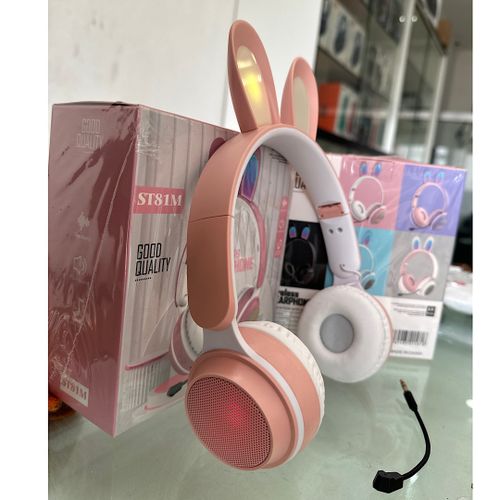 product_image_name-Generic-RABBIT EAR FOLDABLE HEADPHONES AND HEADSETS FOR GAMERS,CREATORS(rabbit Ear, Bluetooth Headphones Wireless Music Colorful LED Light Gaming Headset, Gifts,girls,kid)-2