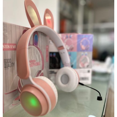 product_image_name-Generic-RABBIT EAR FOLDABLE HEADPHONES AND HEADSETS FOR GAMERS,CREATORS(rabbit Ear, Bluetooth Headphones Wireless Music Colorful LED Light Gaming Headset, Gifts,girls,kid)-4