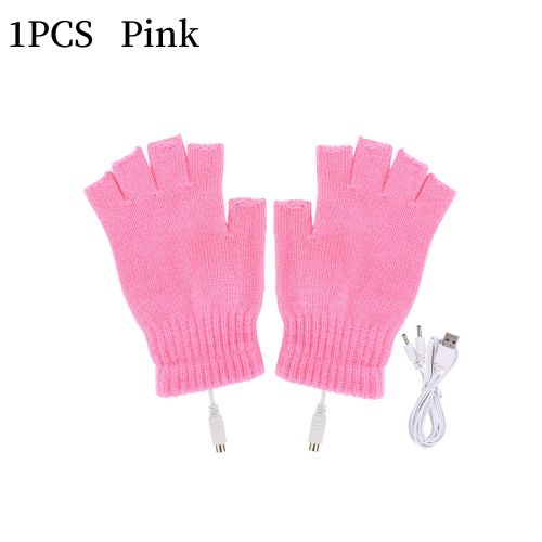 Generic (1pcs Pink)Winter Warm Gloves Women Men USB Charging Electric  Heating Gloves Waterproof Cyclin SCO