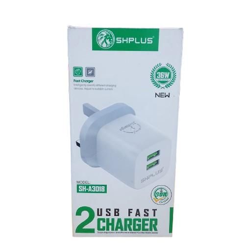product_image_name-SHPLUS-SH-A3018 36W Fast Charger – Dual USB Smart Charging-1