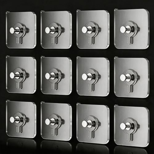 Generic 12PCS Strong Self-adhesive Wall Hook Sticky Hook