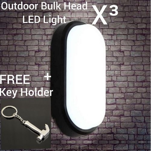 product_image_name-Generic-3 Pcs- Out Door-Door Entrance-Fence Wall Bulk-Head LED Light Fitting+FREE Key Holder-1