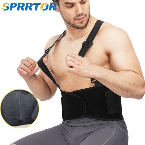 Industrial Work Back Brace Removable Suspender Straps For