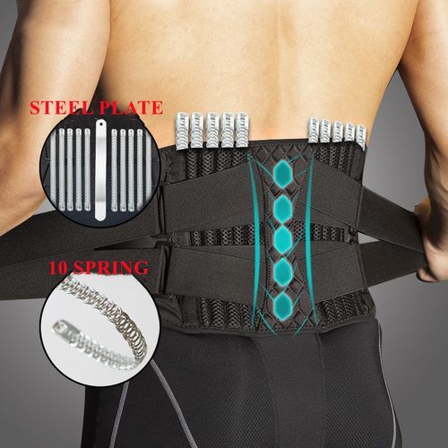 Generic (Black)Medical Back Brace Waist Trainer Belt Spine Support Men  Women Breathable Lumbar Corset Orthopedic Faja Lumbar Hombre Gym Belts DON