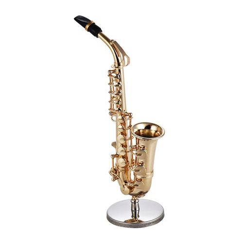 Generic Mini Brass Alto Saxophone Sax Model Exquisite Desktop