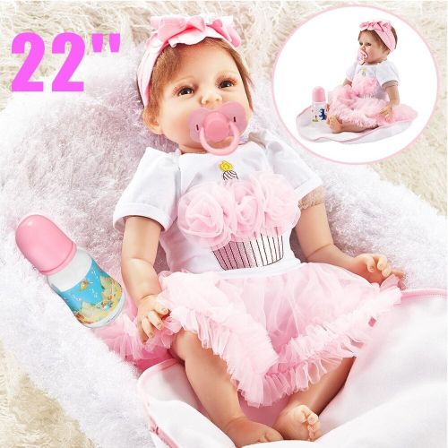 22 Reborn Baby Dolls Lifelike Toddler Boy Silicone Vinyl Newborn Doll Xmas  Gift