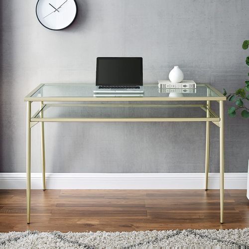 Parkview Wood & Metal Writing Desk with Storage, 48