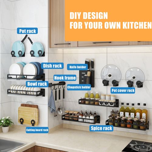 Kitchen Shelf Bowl Shelf Spice Rack Dish Storage Rack Wall Shelf