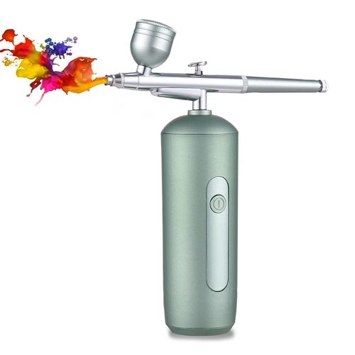 Generic Portable Airbrush with Compressor Handheld Cordless Air Brush Pen Dual Action 2 level Adjustable Pressure Built in Battery for Painting Model Coloring Nail Art Makeup Cake Decorating NO5113 Ju...