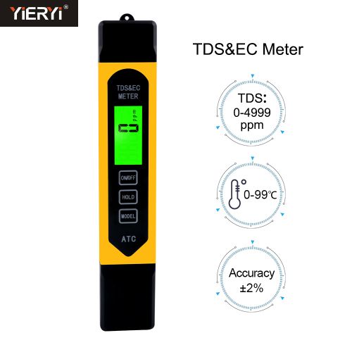 YIERYI 2 in 1 TDS Meter EC Meter Digital TEMP TDS EC Meter Water Measu –  Yieryi