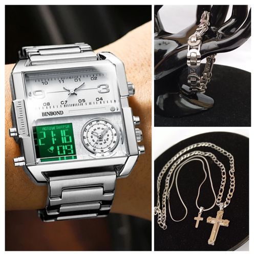product_image_name-Bestwin-Long Lasting Sophisticated  Digital/Analogue Designer  Wristwatch + Bracelet /Necklace-1