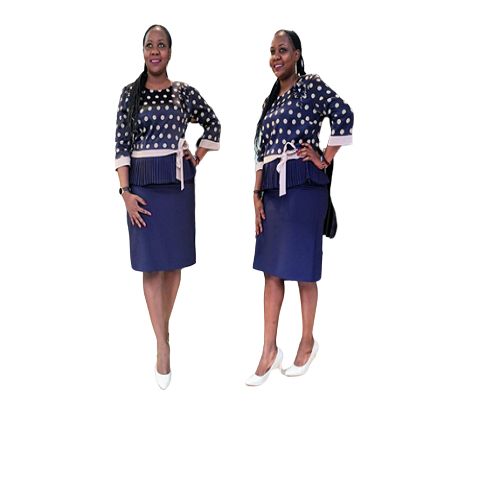 Fashion Ladies Polkadot Skirt Blouse Navy Blue Jumia Nigeria